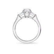 Carave Paris Oval Cut Diamond Three Stone Engagement Ring