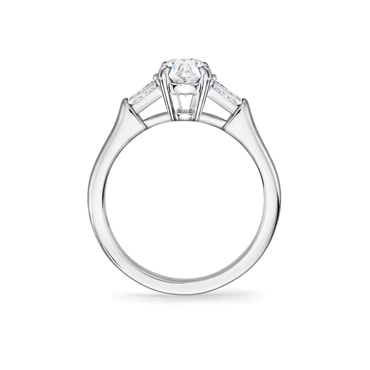 Carave Paris Oval Cut Diamond Three Stone Engagement Ring