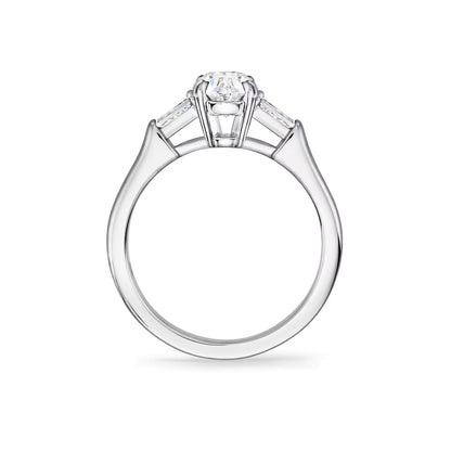 Carave Paris Oval Cut Diamond Three Stone Engagement Ring