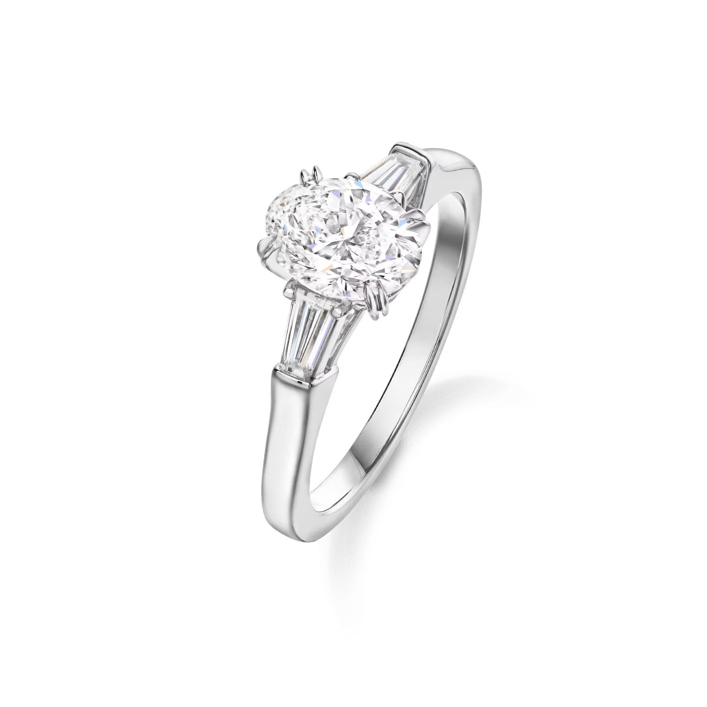 Carave Paris Oval Cut Diamond Three Stone Engagement Ring