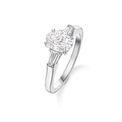 Carave Paris Oval Cut Diamond Three Stone Engagement Ring