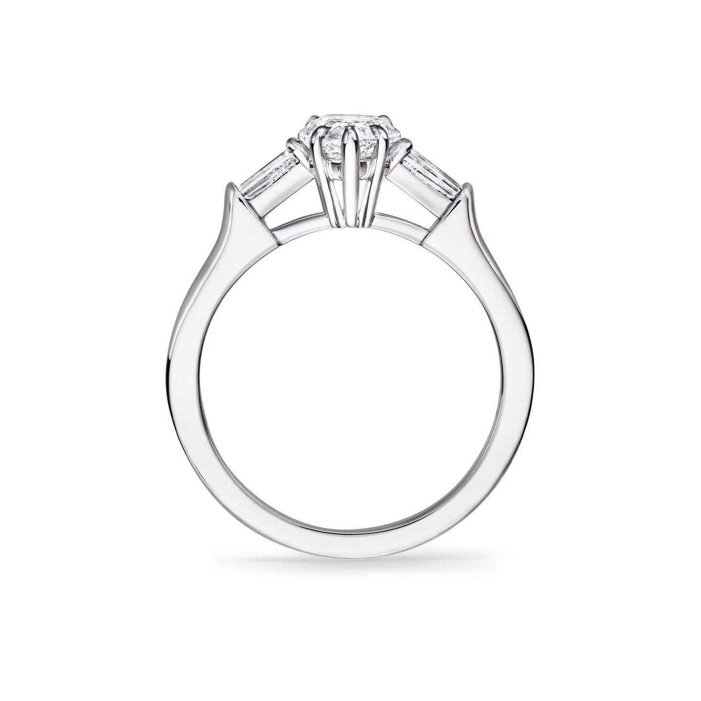 Carave Paris Pear Cut Diamond Three Stone Engagement Ring