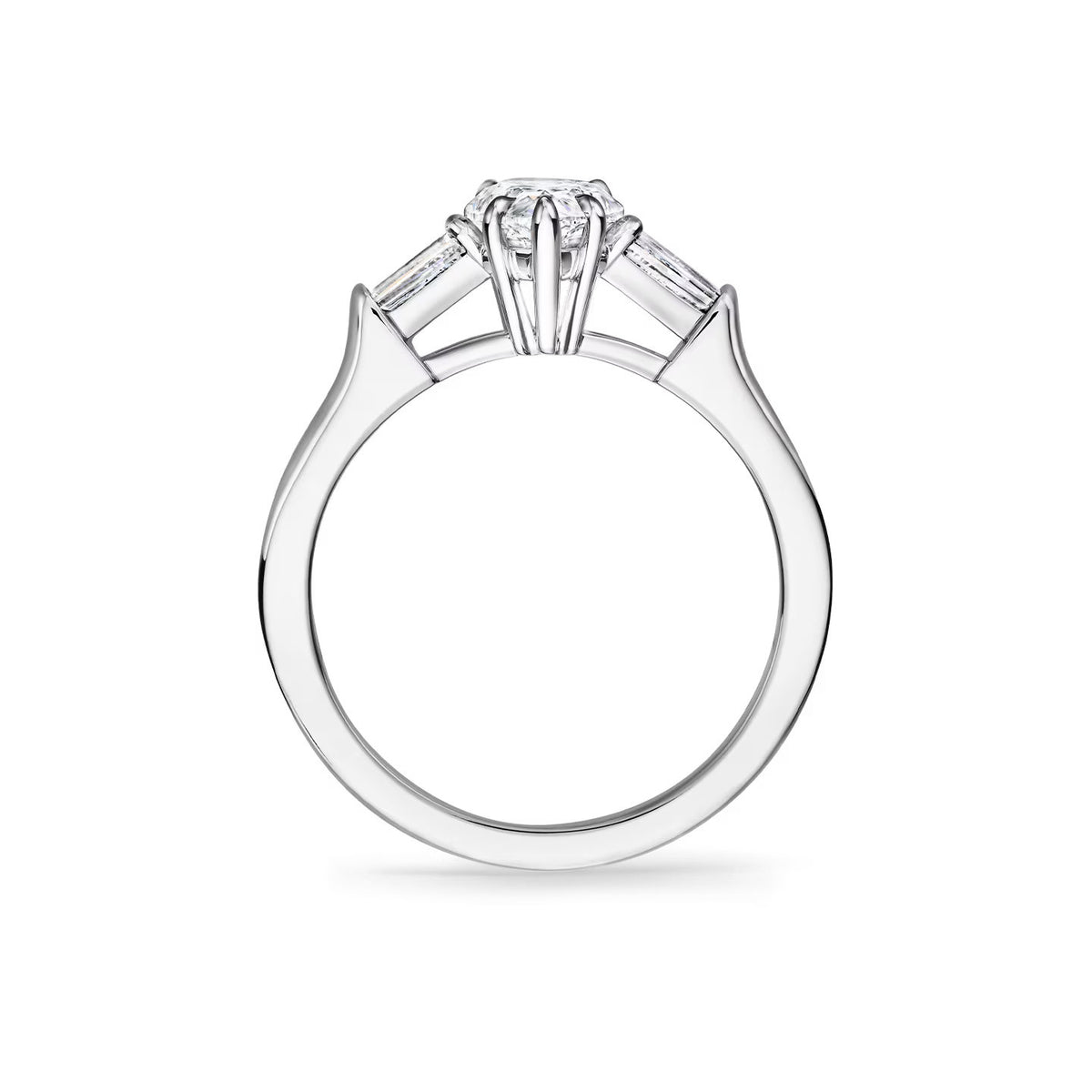 Carave Paris Pear Cut Diamond Three Stone Engagement Ring