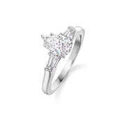 Carave Paris Pear Cut Diamond Three Stone Engagement Ring