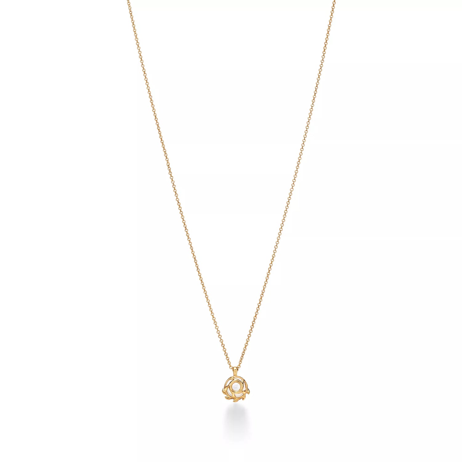 Carave Paris Round Moonstone Solitaire Pendant Necklace