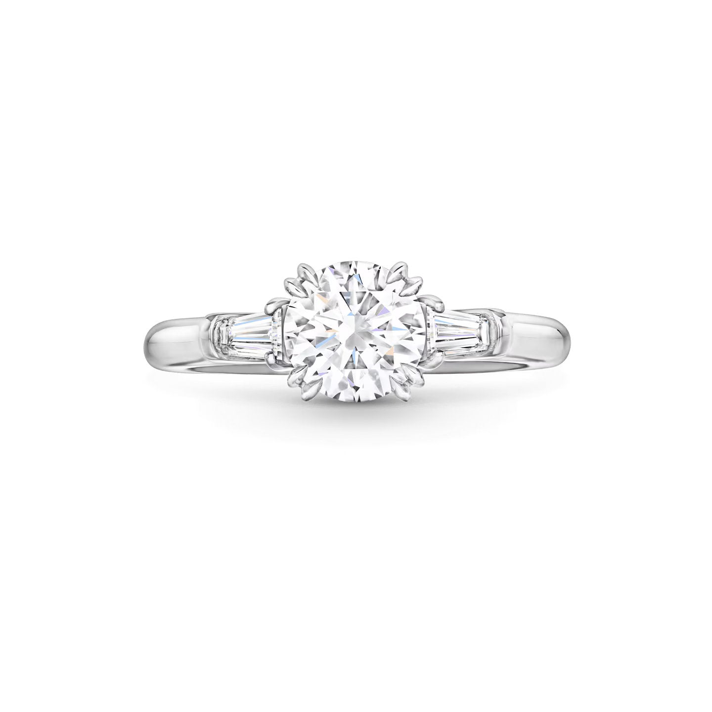 Carave Paris Round Cut Diamond Three Stone Engagement Ring