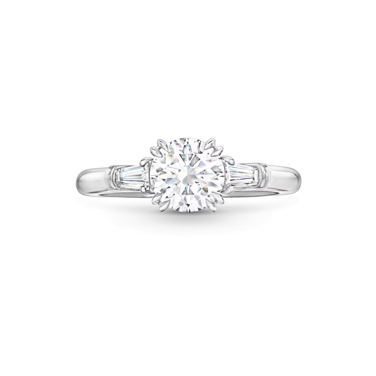 Carave Paris Round Cut Diamond Three Stone Engagement Ring