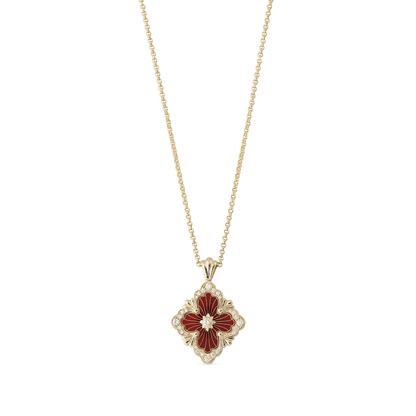 Carave Paris Crimson Floral Medallion Pendant Necklace