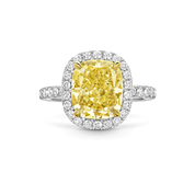 Carave Paris Cushion Cut Yellow Diamond Halo Ring