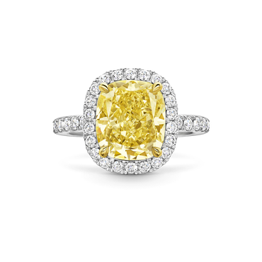 Carave Paris Cushion Cut Yellow Diamond Halo Ring