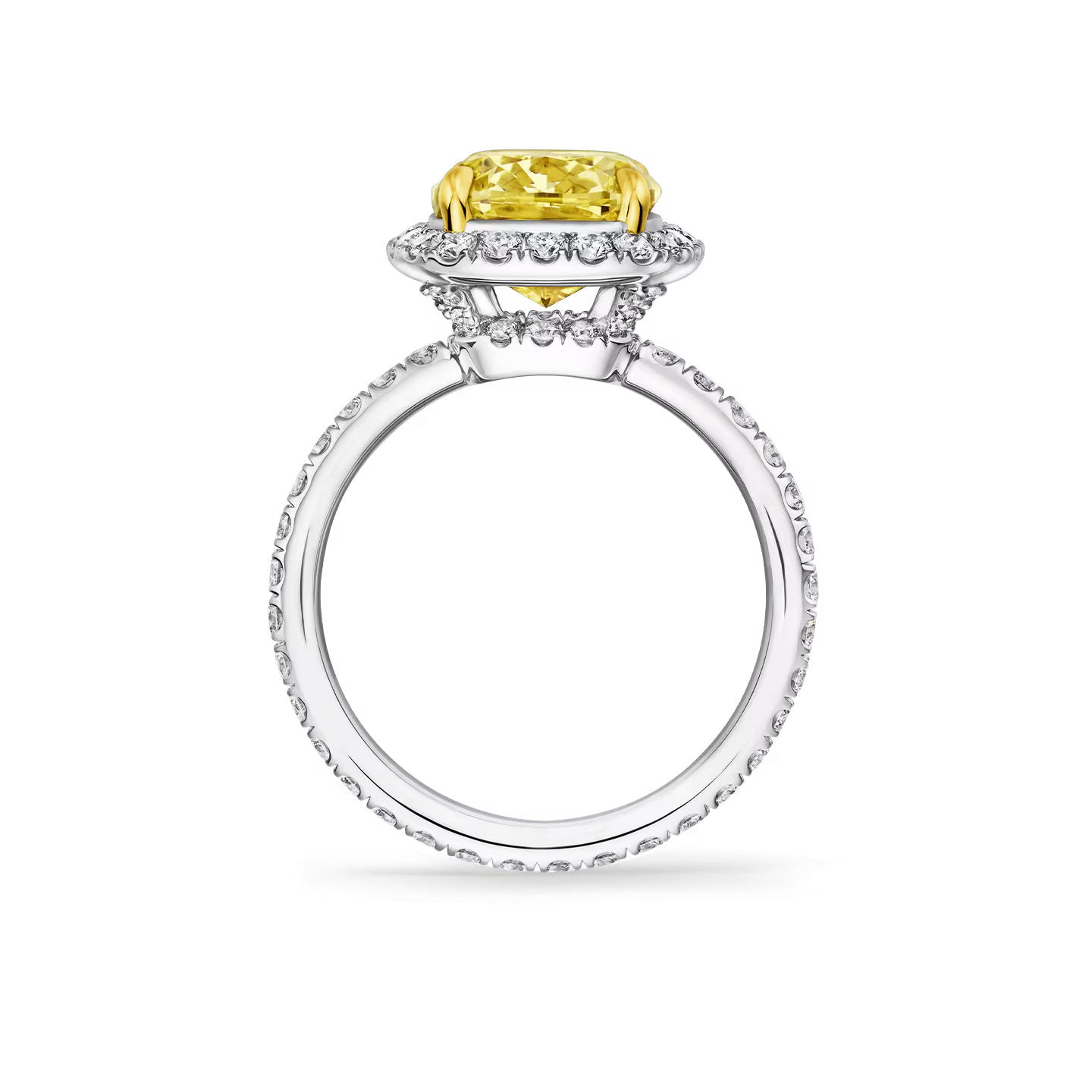 Carave Paris Cushion Cut Yellow Diamond Halo Ring