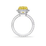 Carave Paris Cushion Cut Yellow Diamond Halo Ring