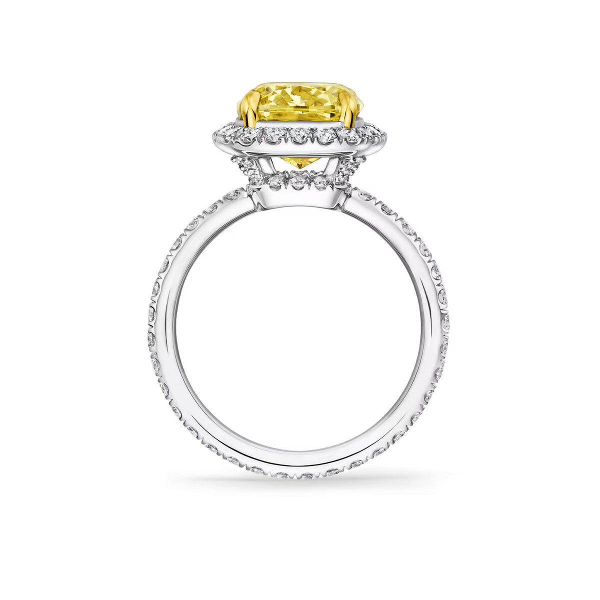Carave Paris Cushion Cut Yellow Diamond Halo Ring