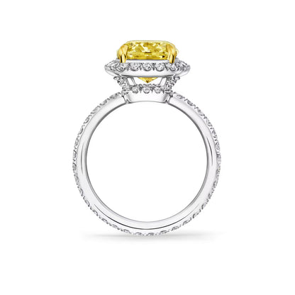 Carave Paris Cushion Cut Yellow Diamond Halo Ring