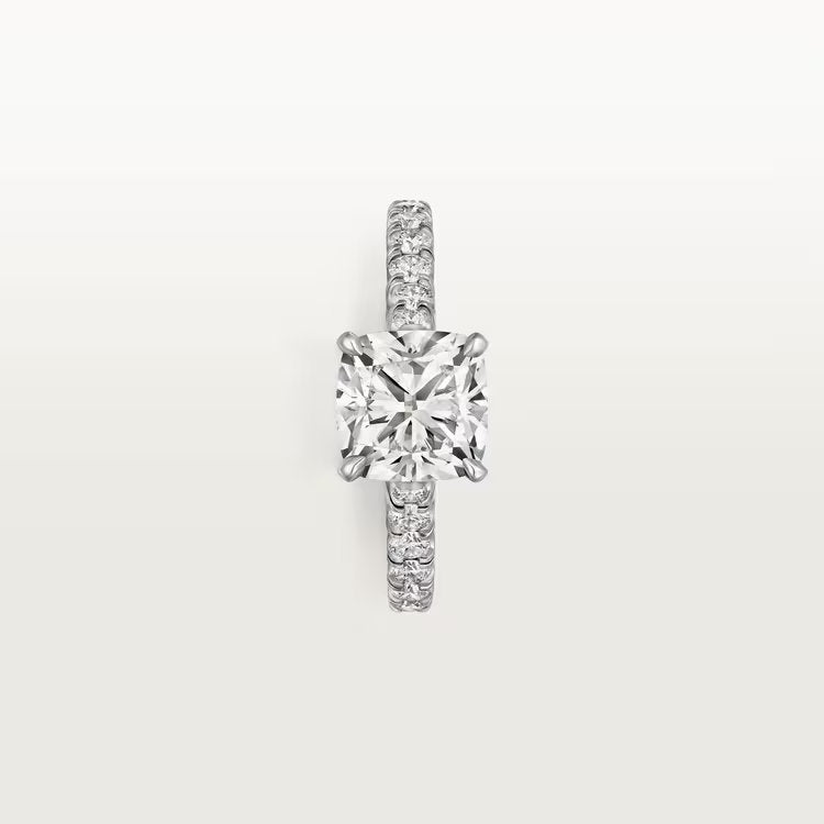 Carave Paris Cushion Solitaire Pavé Ring