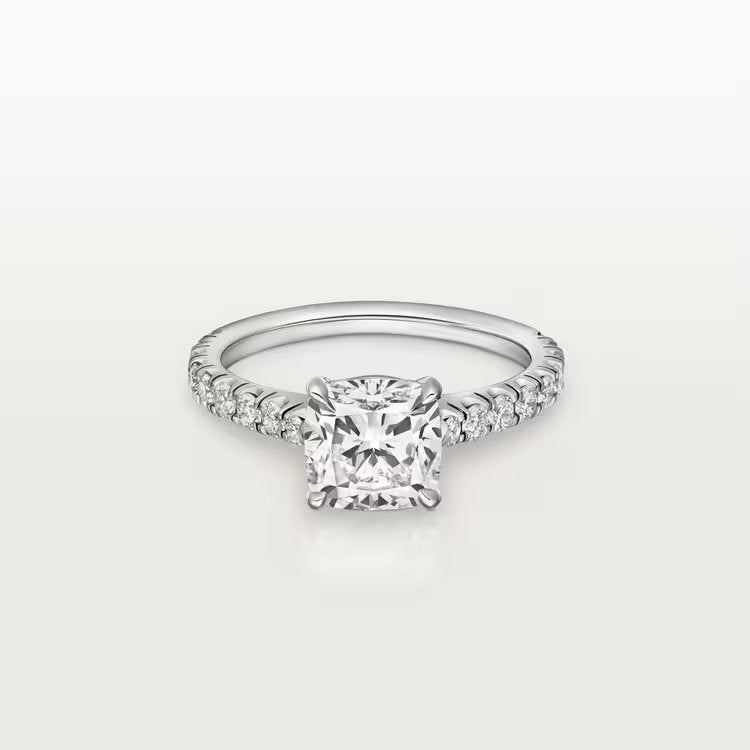Carave Paris Cushion Solitaire Pavé Ring