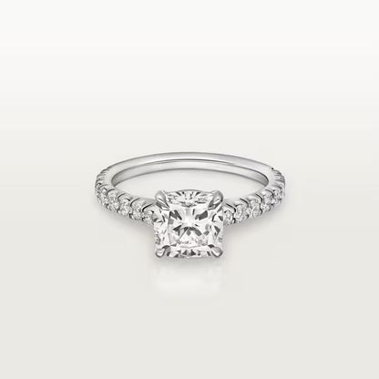 Carave Paris Cushion Solitaire Pavé Ring
