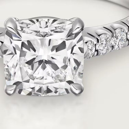 Carave Paris Cushion Solitaire Pavé Ring