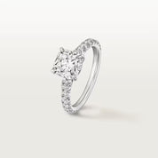 Carave Paris Cushion Solitaire Pavé Ring
