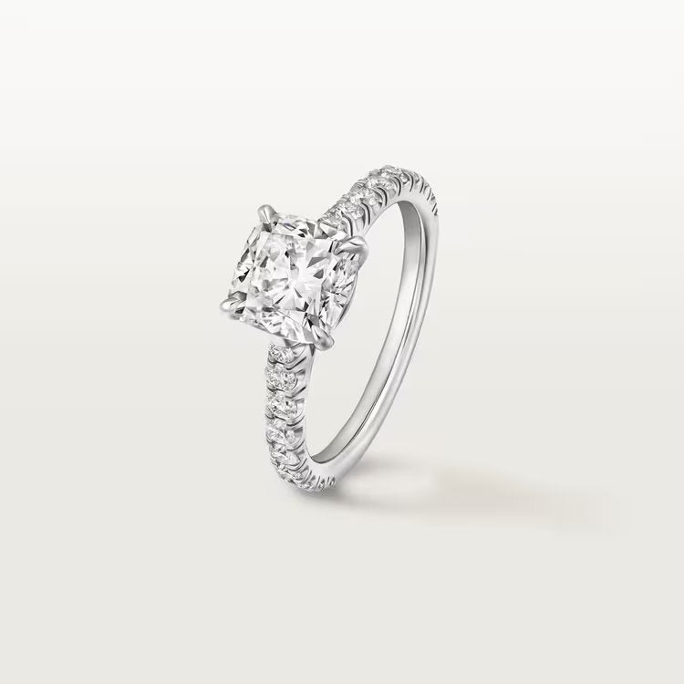 Carave Paris Cushion Solitaire Pavé Ring