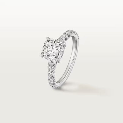 Carave Paris Cushion Solitaire Pavé Ring