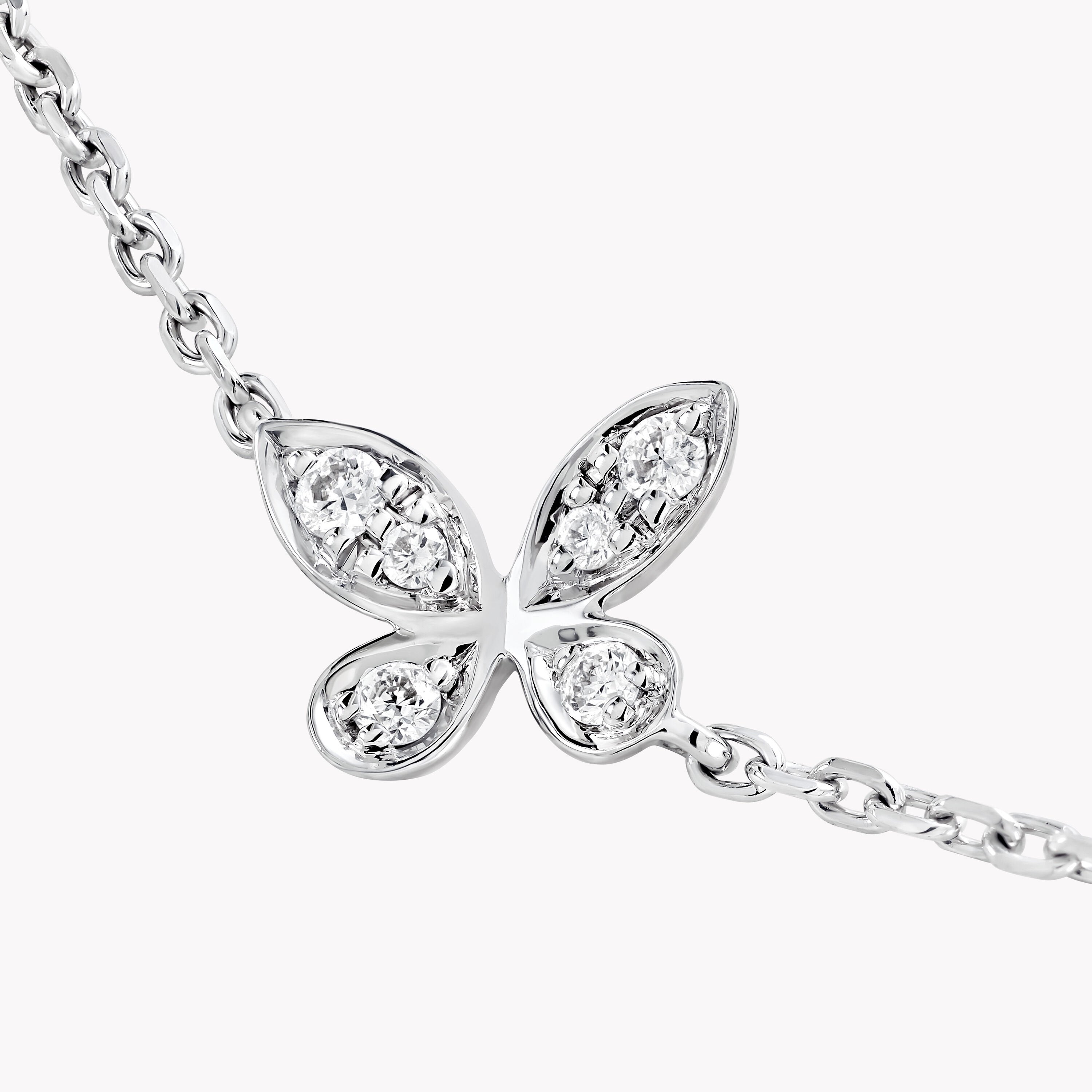 Carave Paris Delicate Butterfly Diamond Station Necklace