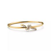 Carave Paris Diamond Accent Nail Gold Bangle Bracelet
