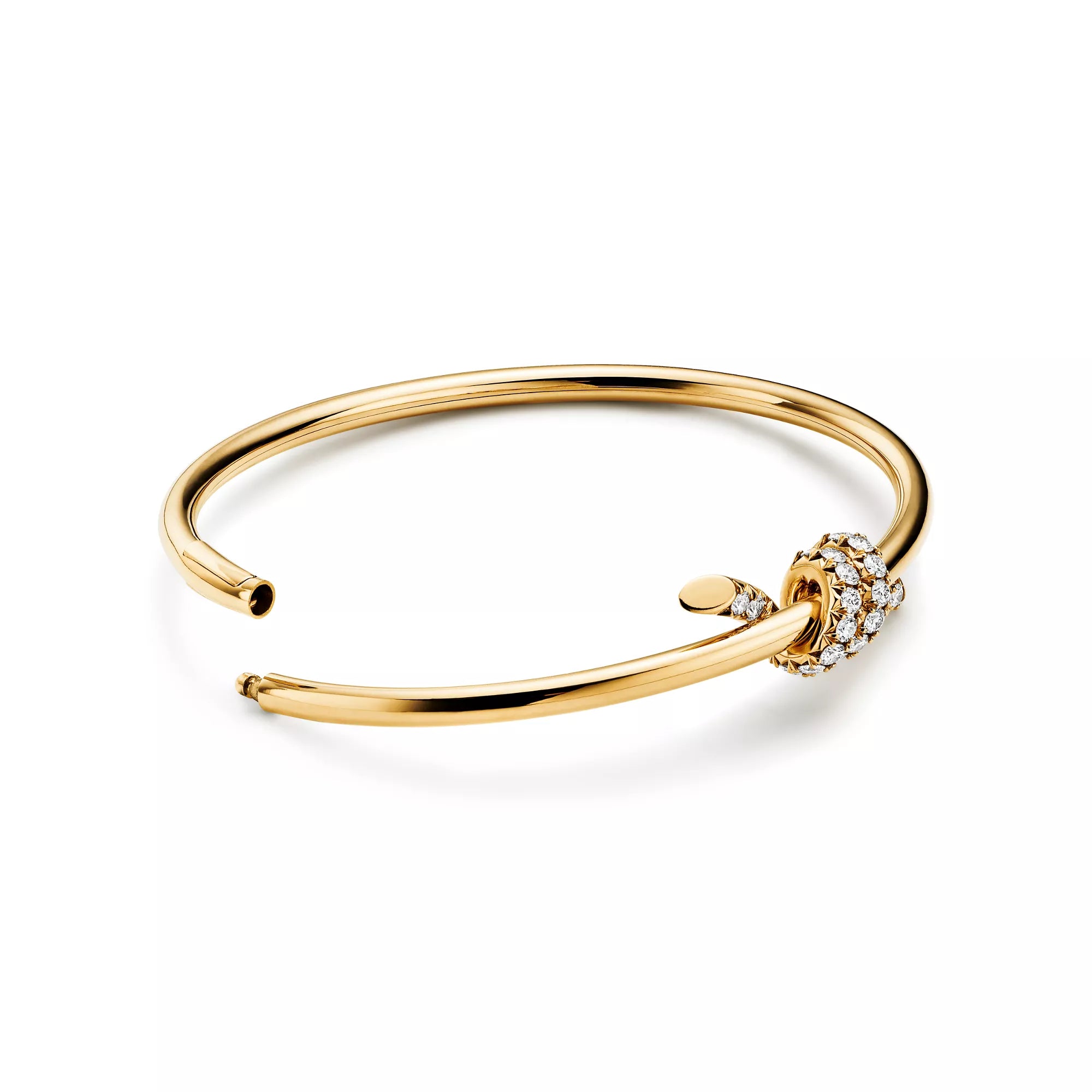Carave Paris Diamond Accent Nail Gold Bangle Bracelet