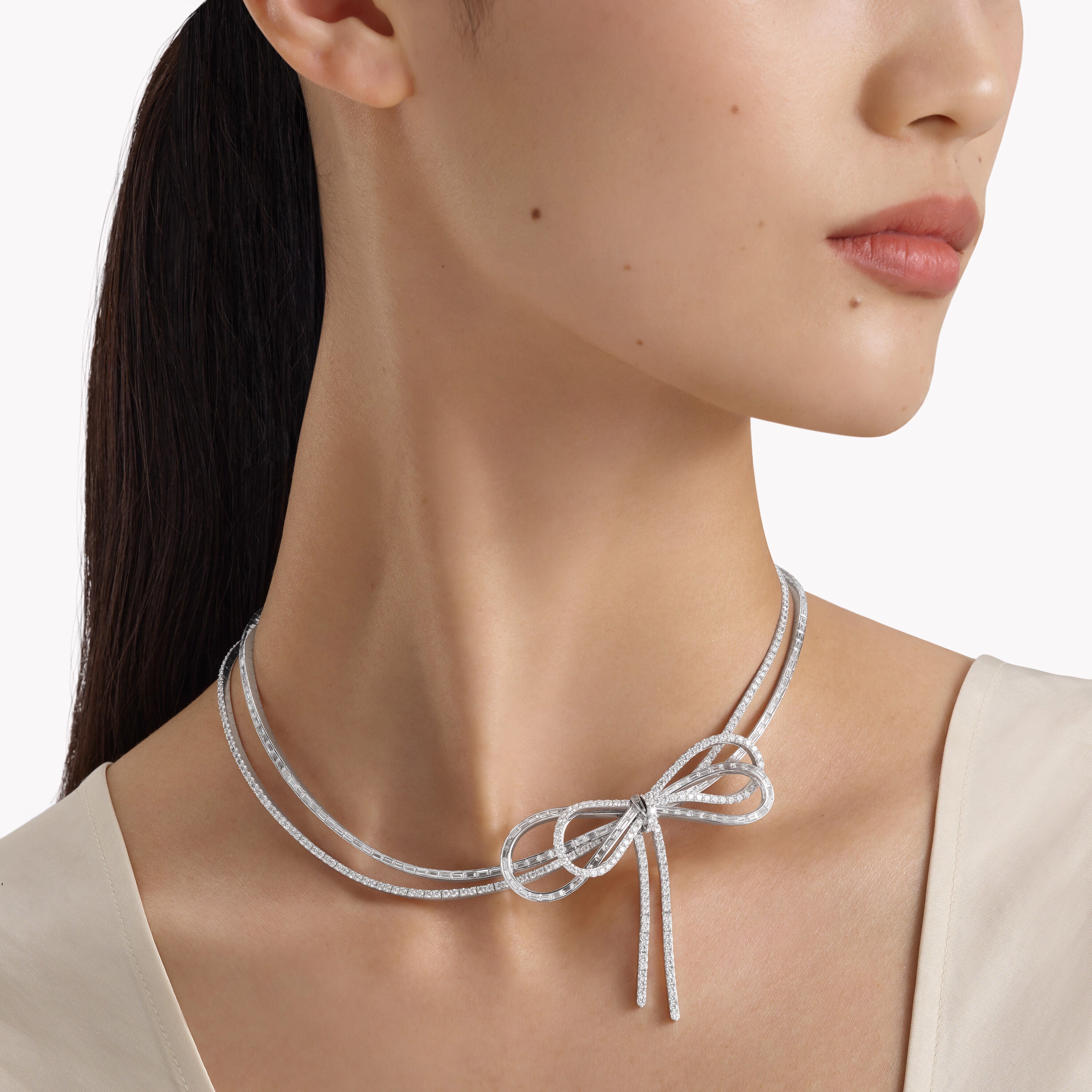 Carave Paris Diamond Bow Choker Necklace