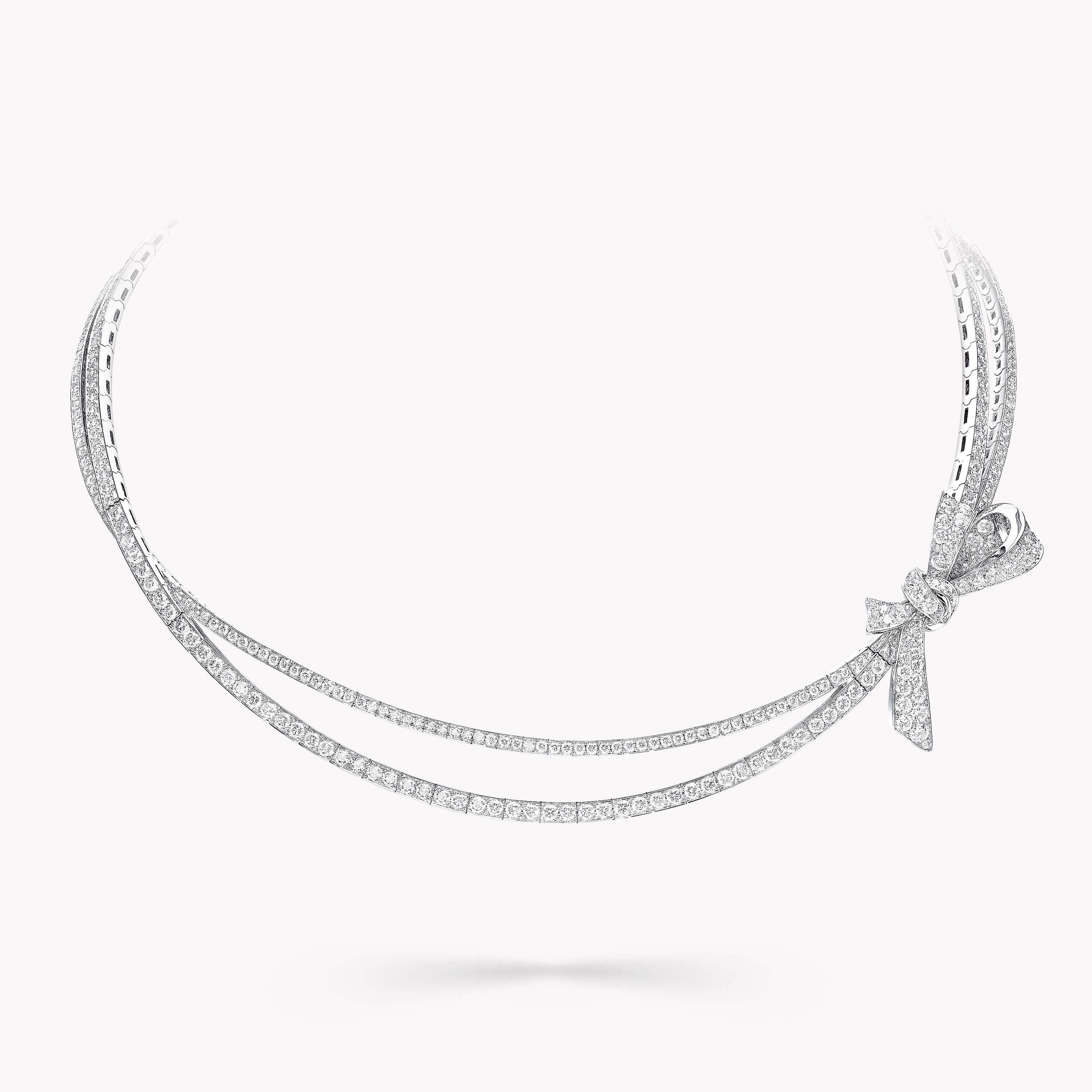 Carave Paris Diamond Bow Double Layer Collar Necklace