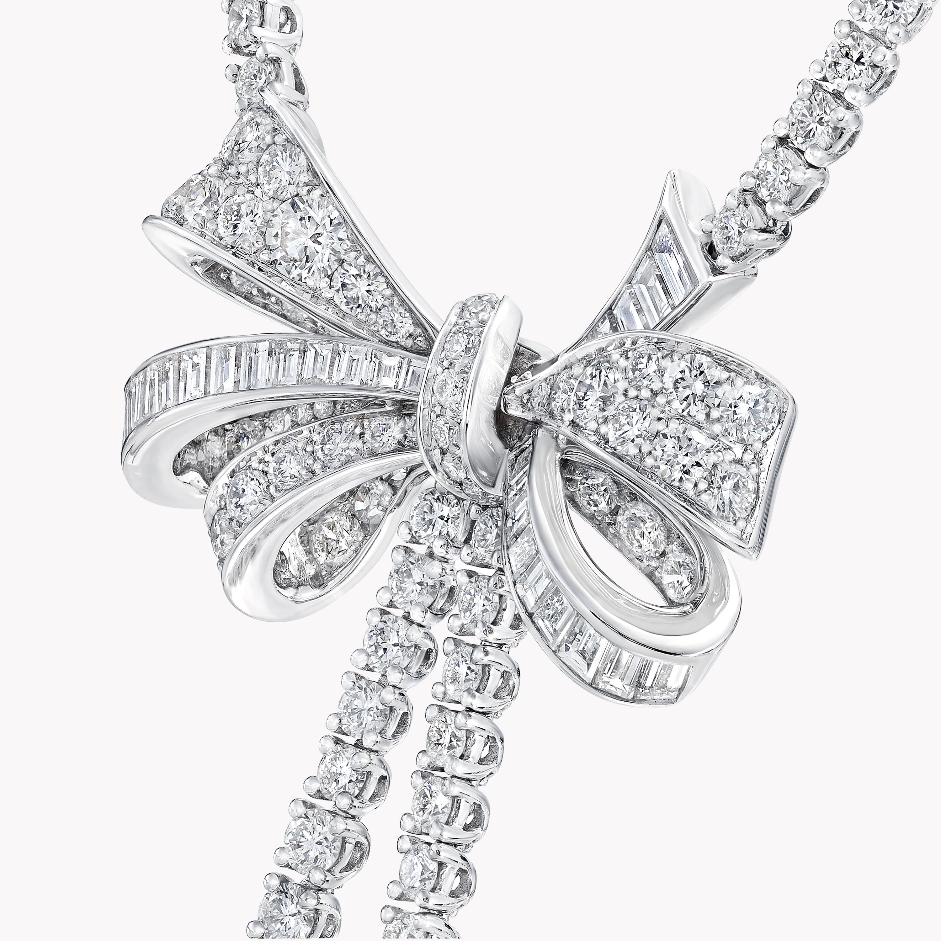 Carave Paris Diamond Bow Drop Necklace