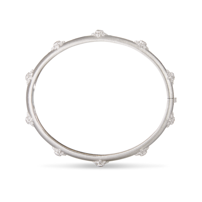 Carave Paris Diamond Cluster Hinged Bangle Bracelet