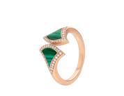 Carave Paris Malachite Diamond Fan Open Ring