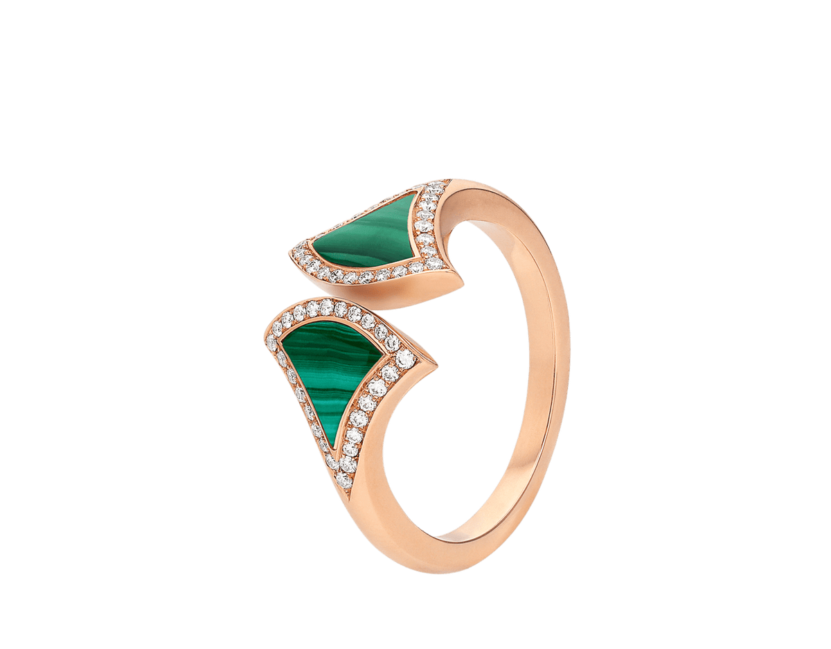 Carave Paris Malachite Diamond Fan Open Ring