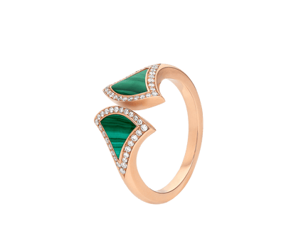 Carave Paris Malachite Diamond Fan Open Ring