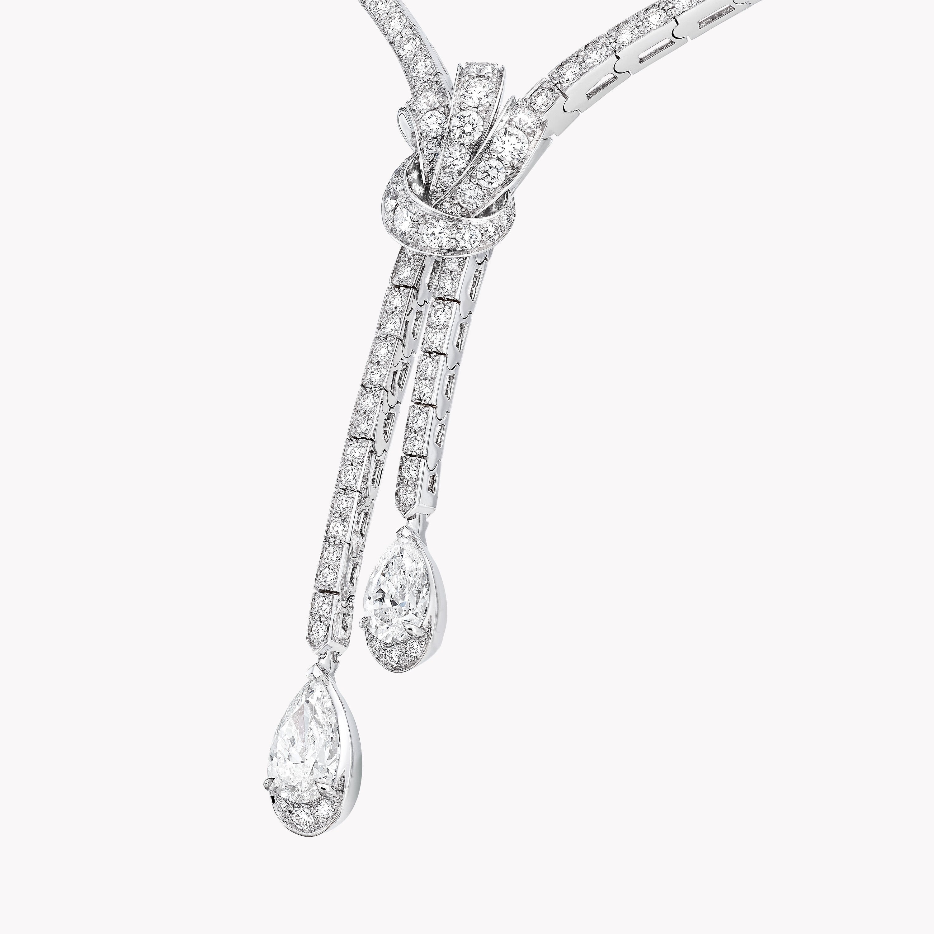 Carave Paris Diamond Knot Drop Necklace