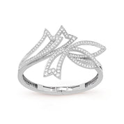 Carave Paris Diamond Lotus Ribbon Openwork Bangle Bracelet