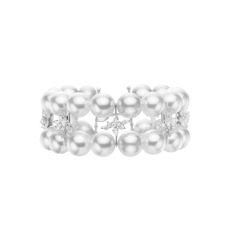 Carave Paris Diamond Star Pearl Cuff Bracelet