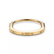 Carave Paris Diamond Station Yellow Gold Hinged Bangle for Women