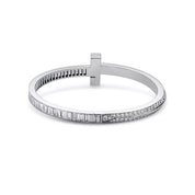 Carave Paris Diamond T Bangle White Gold Bracelet for Women