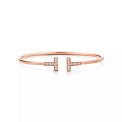 Carave Paris Diamond T Wire Rose Gold Bracelet for Women