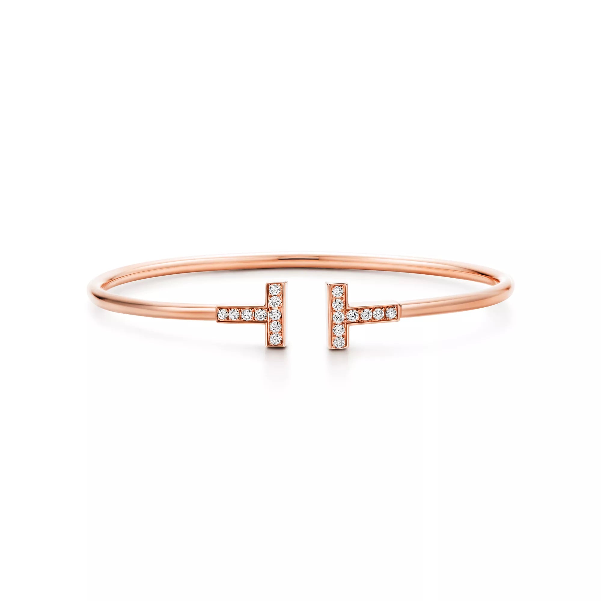 Carave Paris Diamond T Wire Rose Gold Bracelet for Women