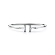 Carave Paris Diamond T Wire White Gold Bracelet for Women