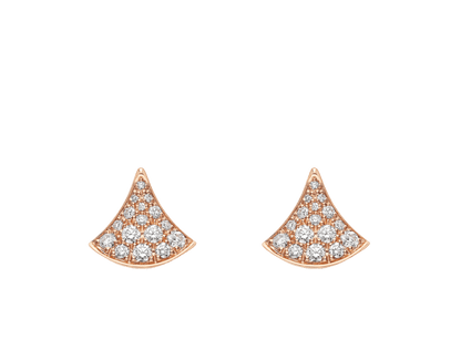 Carave Paris Diva Diamond Fan Stud Earrings in Rose Gold