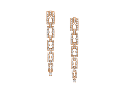Carave Paris Diva Diamond Link Drop Earrings in Rose Gold