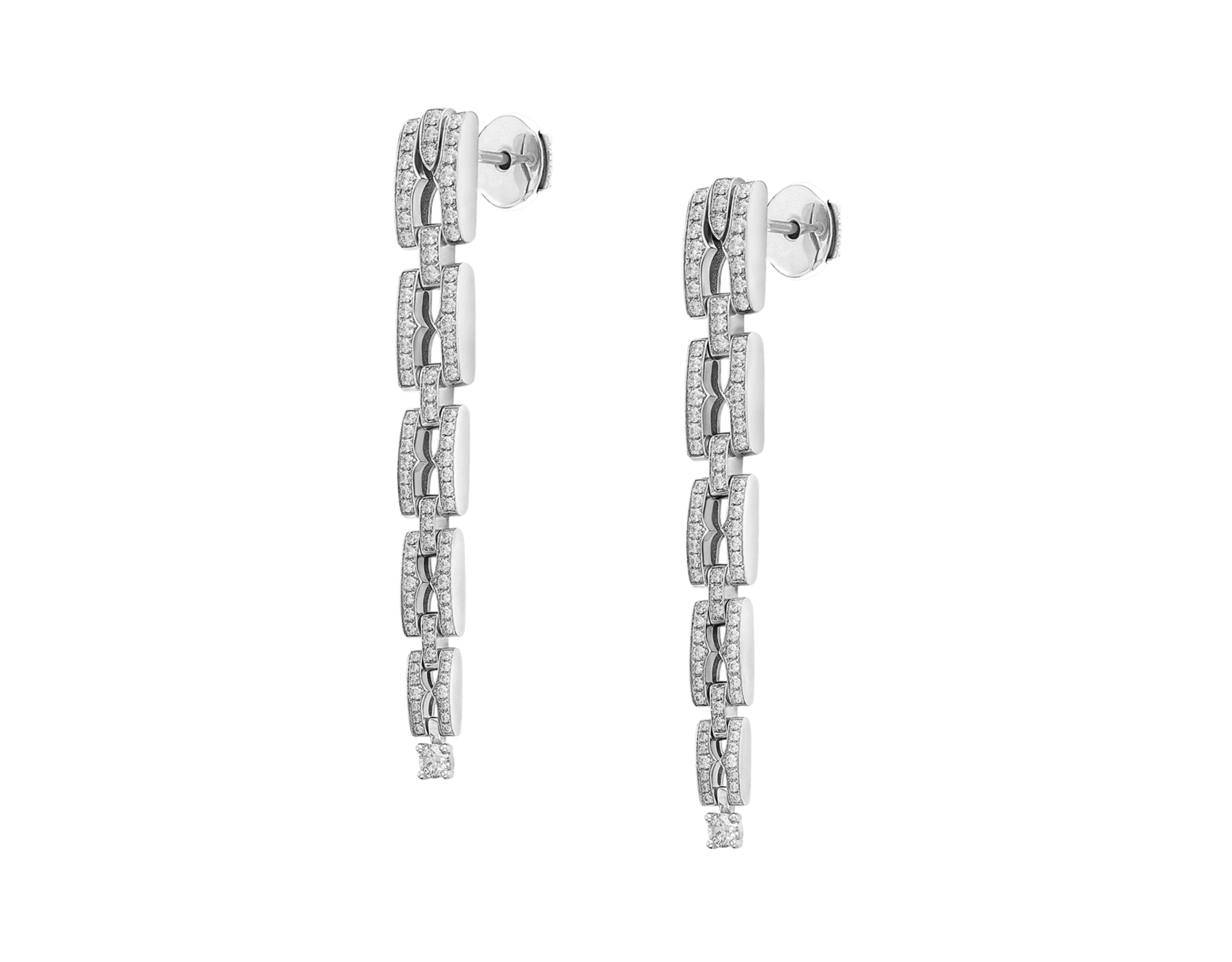 Carave Paris Diva Diamond Link Drop Earrings in Rose Gold