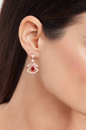 Carave Paris Diva Emerald Diamond Drop Earrings in White Gold