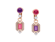 Carave Paris Diva Gemstone Diamond Drop Earrings in Rose Gold