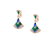 Carave Paris Diva Malachite, Blue Gemstone & Diamond Drop Earrings in Rose Gold
