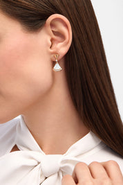 Carave Paris Diva Mother of Pearl Diamond Drop Earrings in Rose Gold